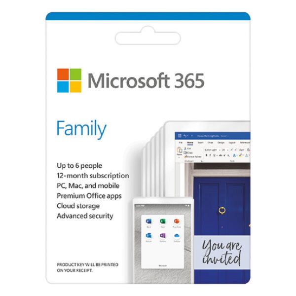 Phần mềm Microsoft 365 Family English APAC EM Subscr 1YR Medialess P8 (6GQ-01555)