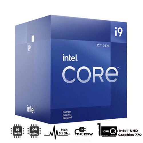 CPU Intel Core i9-12900F (2.4GHz turbo up to 5.1Ghz, 16 nhân 24 luồng, 30MB Cache, 65W) – Socket Intel LGA 1700/Alder Lake)