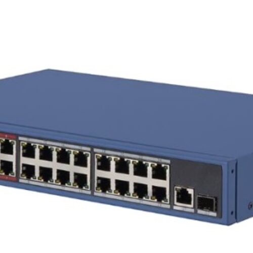 Switch mạng 24 cổng PoE 100M, 1 cổng uplink 1000M, 1 cổng SFP độc lập 10/100/1000M , Layer 2 Hikvision DS-3E0326P-E/M(B)