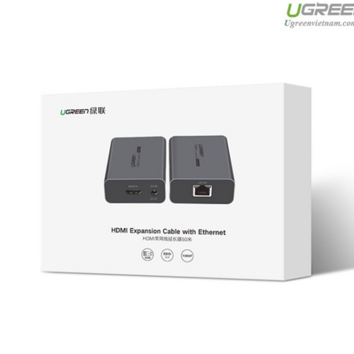 Ugreen 50739 50M màu Đen Bộ kéo dài HDMI qua cáp mạng Cat5 6 có điều khiển IR CM196