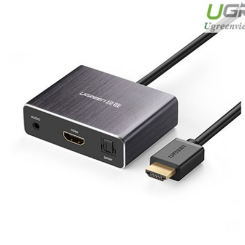 Bộ chuyển đổi HDMI ra HDMI hỗ trợ cổng âm thanh 3.5 và Cổng quang học 5.1 SPDIF Ugreen 40281