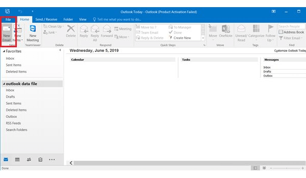 cach-tao-chu-ky-outlook-new-email Mở Outlook và nhấn vào mục “New Email” để tạo email mới.